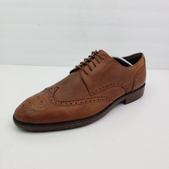 Cole Haan Grand OS Harrison Mens Size 10.5 Brown Leather Formal Wingtip Shoes main image 11